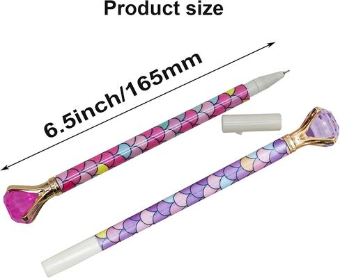 Maydahui 12 Pcs Mermaid Diamond Gel Pens Elegant Fish Scale Gem Rollerball Pens For Students Girls Women Teachers Weddings Engagement Signature Girl's Day Gift in Saudi Arabia