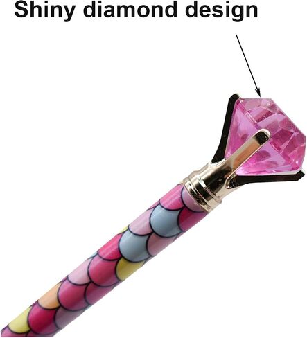 Maydahui 12 Pcs Mermaid Diamond Gel Pens Elegant Fish Scale Gem Rollerball Pens For Students Girls Women Teachers Weddings Engagement Signature Girl's Day Gift in Saudi Arabia