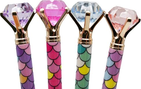 Maydahui 12 Pcs Mermaid Diamond Gel Pens Elegant Fish Scale Gem Rollerball Pens For Students Girls Women Teachers Weddings Engagement Signature Girl's Day Gift in Saudi Arabia