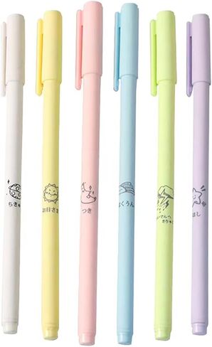 شايدشين اقلام حبر جل كاواي لطيفة من 6 قطع، اقلام جل موراندي ملونة على الطراز الياباني، مجموعة ادوات مكتبية مدرسية للاطفال والطلاب in Kuwait