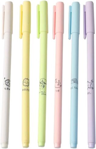 شايدشين اقلام حبر جل كاواي لطيفة من 6 قطع، اقلام جل موراندي ملونة على الطراز الياباني، مجموعة ادوات مكتبية مدرسية للاطفال والطلاب in Kuwait