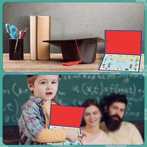 72 Pcs Bulk Kindergarten Diplomas Kindergarten Graduation Award Certificates 2024 Classroom Activities Certificate for Kids Students Teachers Supplies(Black Kindergarten) in Saudi Arabia