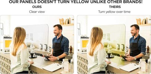 واقي من الزجاج الشبكي للمكتب من فلاي بولد - حاجز لمقسم المكتب من الاكريليك - واقي بلاستيكي شفاف بنسبة 92% مضاد للبهتان لاقسام اثاث المكتب 48 انش × 32 انش in Kuwait