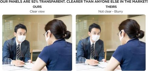 واقي من الزجاج الشبكي للمكتب من فلاي بولد - حاجز لمقسم المكتب من الاكريليك - واقي بلاستيكي شفاف بنسبة 92% مضاد للبهتان لاقسام اثاث المكتب 48 انش × 32 انش in Kuwait