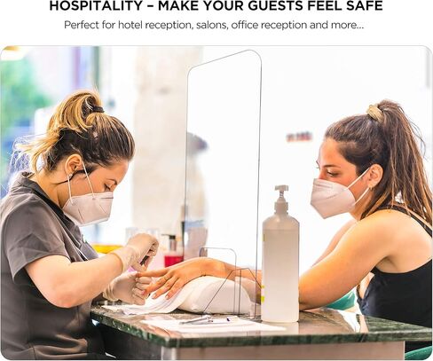 واقي من الزجاج الشبكي للمكتب من فلاي بولد - حاجز لمقسم المكتب من الاكريليك - واقي بلاستيكي شفاف بنسبة 92% مضاد للبهتان لاقسام اثاث المكتب 48 انش × 32 انش in Kuwait