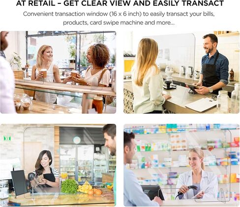 واقي من الزجاج الشبكي للمكتب من فلاي بولد - حاجز لمقسم المكتب من الاكريليك - واقي بلاستيكي شفاف بنسبة 92% مضاد للبهتان لاقسام اثاث المكتب 48 انش × 32 انش in Kuwait