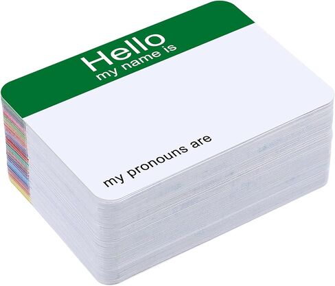 200 Pcs Hello My Pronouns are Sticker Decal Vinyl Stick on Name Tag Stickers Removable Blank Adhesive Name Tags for Kids Adults Conference Schools Party Badge Identification Label (Multicolored) in Saudi Arabia