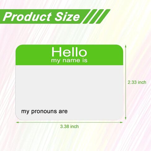 200 Pcs Hello My Pronouns are Sticker Decal Vinyl Stick on Name Tag Stickers Removable Blank Adhesive Name Tags for Kids Adults Conference Schools Party Badge Identification Label (Multicolored) in Saudi Arabia
