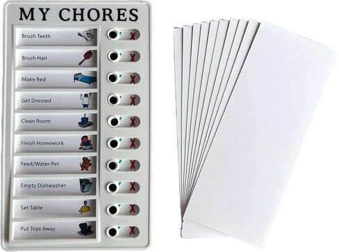 لوحات Do List Checklis، لوحات تخطيط المهام البلاستيكية RV Chore، لوحات المذكرات، لوحة رسائل قابلة للفصل، لوحات تخطيط جدول التمرير، مع 3 بطاقات لملحقات العناصر (أبيض) in Saudi Arabia