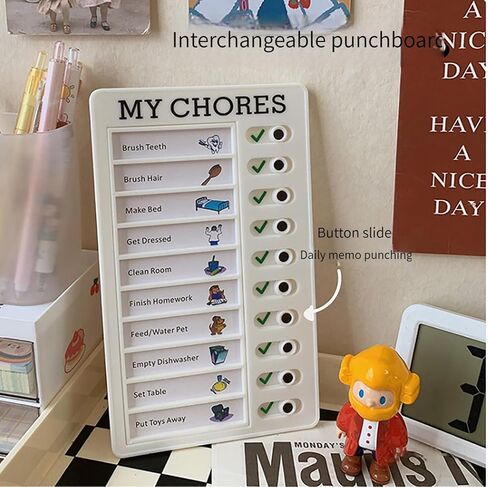 لوحات Do List Checklis، لوحات تخطيط المهام البلاستيكية RV Chore، لوحات المذكرات، لوحة رسائل قابلة للفصل، لوحات تخطيط جدول التمرير، مع 3 بطاقات لملحقات العناصر (أبيض) in Saudi Arabia