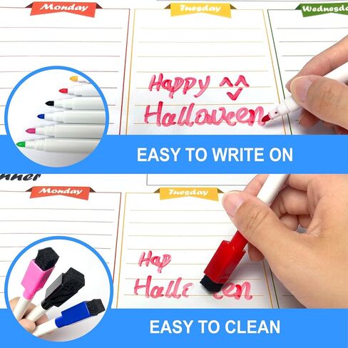 Magnetic Calendar for Fridge Dry Erase Board Calendar - 4PCS Set of Monthly Weekly Planner with Notepad for Refrigerator Family Home School Office in Kuwait