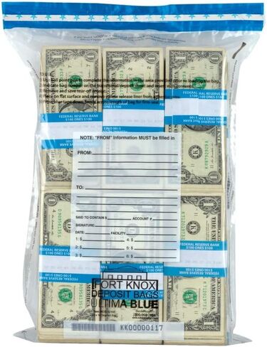أكياس الإيداع الشفافة من BankSuppliesUltima Blue | 9 عرض × 12 ارتفاع | عبوة 100 | العبور والتحويل والأشياء الثمينة | شريط واضح للعبث| إغلاق رفرف أسير | حقيبة ودائع الأمن in Kuwait