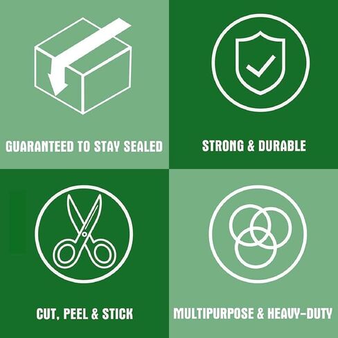 شريط تغليف عالي التحمل، شريط تغليف شفاف أكثر سمكًا للشحن والتعبئة المتحركة وختم 12 لفة، إجمالي 864Y 2.5 مل، 1.88 بوصة × 72 ياردة in Kuwait