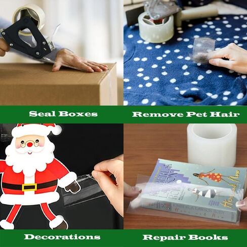 شريط تغليف عالي التحمل، شريط تغليف شفاف أكثر سمكًا للشحن والتعبئة المتحركة وختم 12 لفة، إجمالي 864Y 2.5 مل، 1.88 بوصة × 72 ياردة in Kuwait