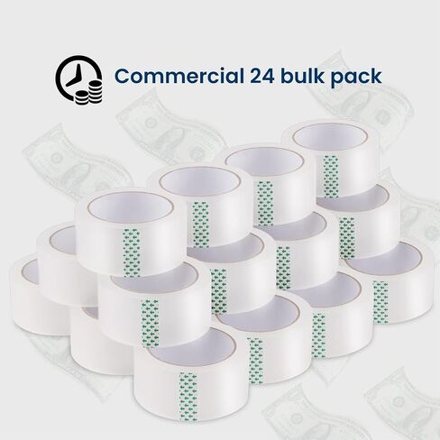 Lichamp Clear Packing Tape, 18 Rolls Heavy Duty Packaging Tape Refill for Moving Boxes, Mail Shipping Supplies, 1.88 inch x 55 Yard x 2.6 mil, A218TP in Saudi Arabia