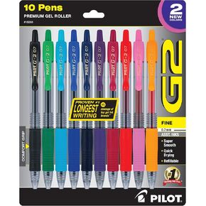 PILOT G2 Limited Edition Harmony Ink Collection Retractable Gel Pens, 0.7mm Fine Point, Assorted Ink, 10-Pack(New Rose Pink & Grape Inks), 10-Pack