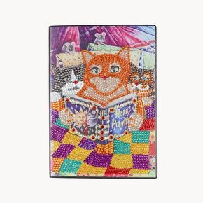 DIY Diamond Painting A5 50 Pages Notebook Reading Cat Diary Book Special Shaped Diamond Painting Embroidery Writing Journal Notebook Blank Notebook for Kids School Office in Saudi Arabia