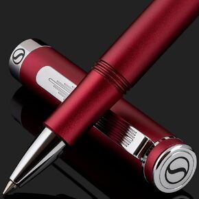 Scriveiner Black Rollerball EDC Luxury Pen, Stunning Pocket Pen with Chrome Finish, Cool Writing Pen, Best Pen Gift for Men & Women, German Schmidt Refill, Nice Present, Fancy Office Designer Pen Set in Saudi Arabia