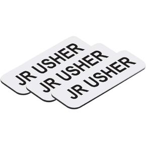 Jr Usher 1 x 3 inches Name Tag, Black (3 Pack)