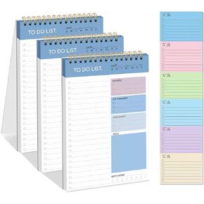 JIALILI To Do List Notepad، مفكرة مخططة يومية غير مؤرخة، 60 ورقة قابلة للتمزيق، 8.3 بوصة × 5.5 بوصة، قائمة مرجعية للعمل والتنظيم الشخصي تتضمن مجموعتين من ملصقات مخطط المهام in Kuwait