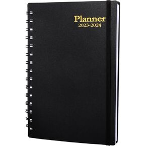 Weekly and monthly agenda of the academic year 2023, January to December, agenda and calendar for teachers, quotes book of a quarter of an hour, frightened flexible cover, 5 x 8 inches, black color in Saudi Arabia