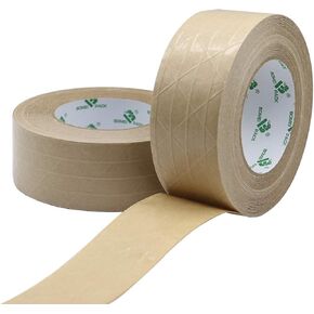 2Pack Reinforced Kraft Paper Tape, Self Adhesive Paper Gummed Packing Tape, for Heavy Duty Packing, Shipping, Moving and Storage, 2Inch55yds, BOMEI PACK in Kuwait