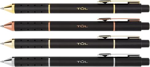 TUL® GL Series Retractable Gel Pens, Medium Point, 0.7 mm, Black Barrel, Black Ink, Pack Of 12 Pens in Saudi Arabia