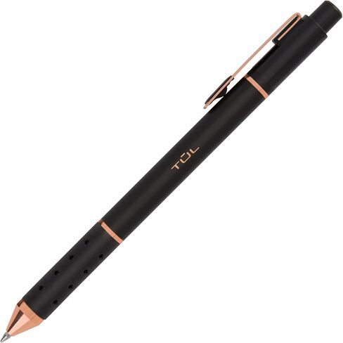 TUL® GL Series Retractable Gel Pens, Medium Point, 0.7 mm, Black Barrel, Black Ink, Pack Of 12 Pens in Saudi Arabia