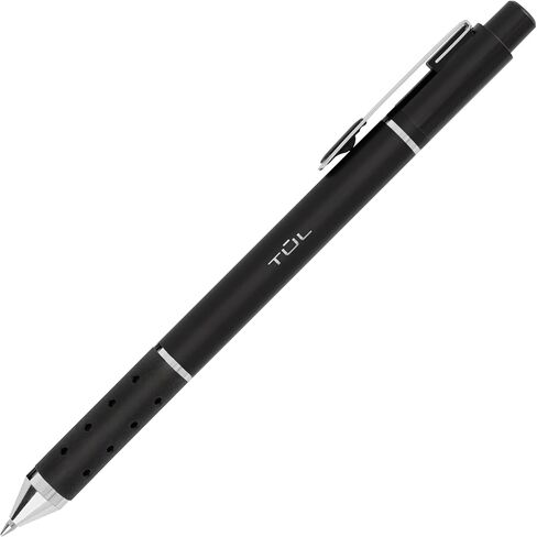 TUL® GL Series Retractable Gel Pens, Medium Point, 0.7 mm, Black Barrel, Black Ink, Pack Of 12 Pens in Saudi Arabia