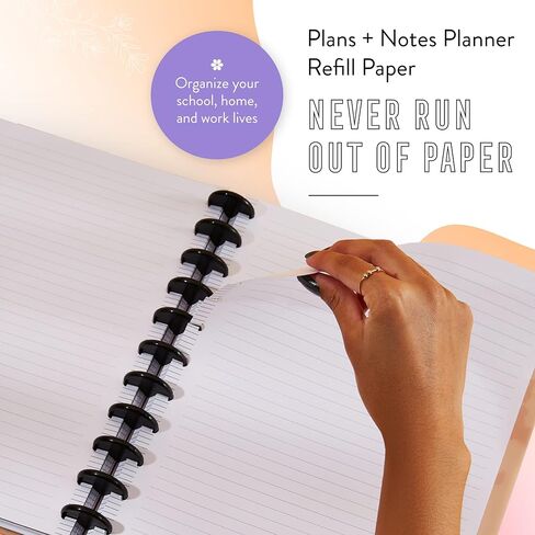 Happy Planner Plans + ورق إعادة تعبئة مخطط الملاحظات، 100 ورقة من ورق إعادة التعبئة المبطن للمجلات، حجم كبير in Kuwait