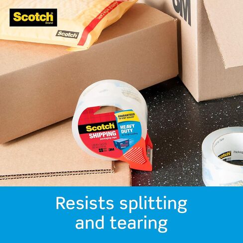 Scotch Brand Heavy Duty Shipping Packaging Tape, 1 Roll with Dispenser, 1.88" x 22.2 Yards, 1.5" Core, Great for Packing, Shipping & Moving, Clear (142) in Kuwait