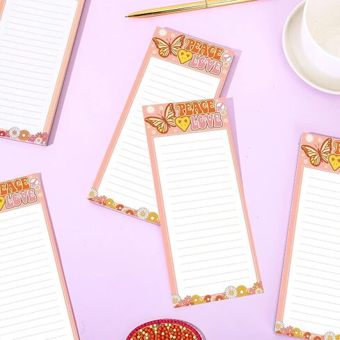 Whaline 3 Pack Groovy Magnetic Notepads Retro Groovy List to-Do Paper Pad Colorful Flower Butterfly Pattern Refrigerator Groceries Shopping List Stay Groovy Memo Pad for Adults Fridge Reminder Plan in Saudi Arabia