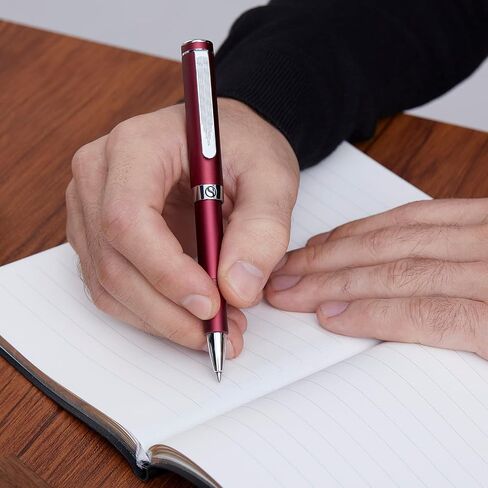 Scriveiner Black Rollerball EDC Luxury Pen, Stunning Pocket Pen with Chrome Finish, Cool Writing Pen, Best Pen Gift for Men & Women, German Schmidt Refill, Nice Present, Fancy Office Designer Pen Set in Kuwait