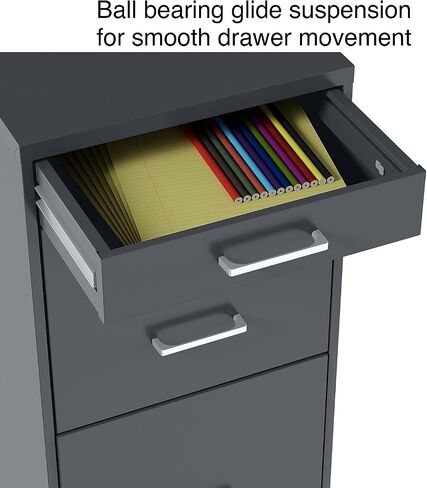 STAPLES 3-Drawer Vertical File Cabinet, Locking, Letter, Charcoal, 18" D (18606) in Saudi Arabia