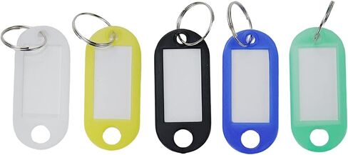 Faotup 100Pcs Plastic Colorful Label Number Plate with Key Ring Plastic Key Tags in Saudi Arabia