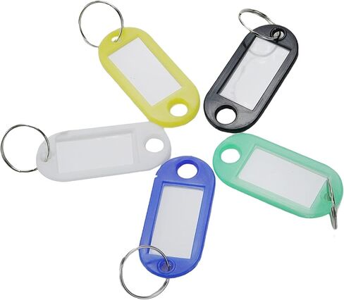 Faotup 100Pcs Plastic Colorful Label Number Plate with Key Ring Plastic Key Tags in Saudi Arabia