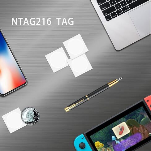 50 قطعة من ملصقات علامات NFC NTAG216، ملصقات علامات NFC 216 قابلة لإعادة الكتابة 25 مم (1 بوصة) مستديرة، 13.56 ميجاهرتز RFID NFC ملصق 888 بايت من الذاكرة in Kuwait
