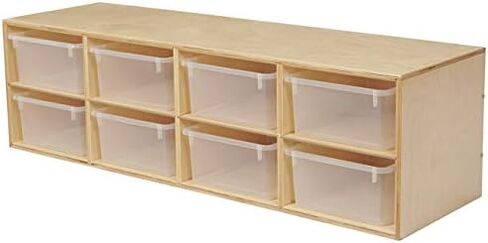 Childcraft Stacker Compartment Storage, 8 Deep Flat Tray Capacity, 47-3/4 x 14-1/4 x 13-3/4 Inches in Kuwait