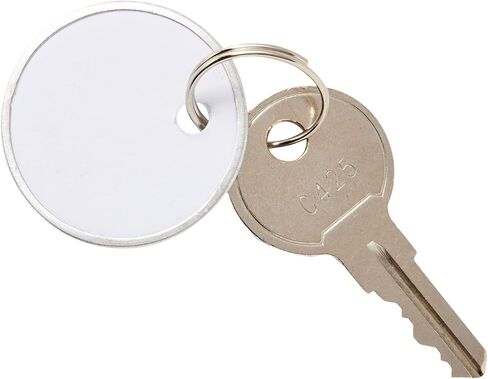 100-Pack Blank White Paper Metal Split 1-Inch Ring Key Labels, Round Tags with Metal Rims for Labeling Car or Household Keys, Luggage, Garage Sales, Pet Collars in Saudi Arabia