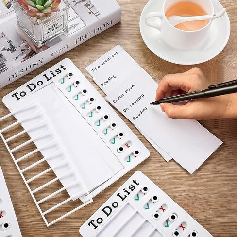 2 Pieces Daily Plan Board Sliding Chore Chart Checklist Memo to Do List Reusable Plastic WhiteBoard for Wall 4.7x7.9 Inch in Saudi Arabia