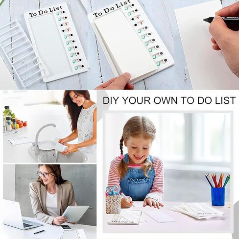 2 Pieces Daily Plan Board Sliding Chore Chart Checklist Memo to Do List Reusable Plastic WhiteBoard for Wall 4.7x7.9 Inch in Saudi Arabia