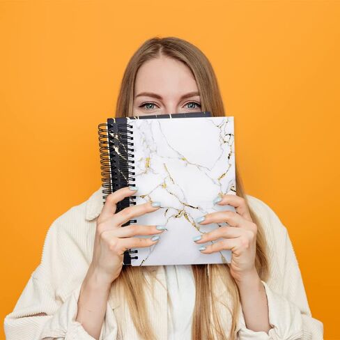 2 حزمة من أجهزة الكمبيوتر المحمولة الحلزونية، دفاتر ملاحظات بتصميم رخامي أنيق مسطر بالكلية، دفتر يوميات مع ورق سميك ممتاز، دفاتر ملاحظات لتدوين الملاحظات، مذكرات، رسم، 160 صفحة مسطرة (6 × 8.2 بوصة) in Saudi Arabia
