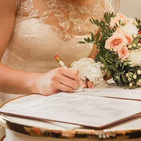 Outus 50 Pieces Wedding Pencils for Bridal Shower Half Pencil with Eraser 4 Inch Mini Hexagon 2 HB Short Pre Sharpened Half Pencils for Wedding Presents,Golf,Classroom, School, 2 Styles (Wood) in Saudi Arabia