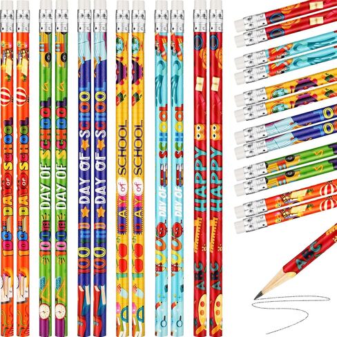 100 Pieces 100th Day of School Pencil Inspirational Pencils with Eraser Tops Cute Pencils Kids Pencils School Supplies for Drafting Drawing Students Teachers Workers Classrooms Party Gifts Favors in Saudi Arabia