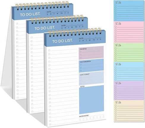 JIALILI To Do List Notepad، مفكرة مخططة يومية غير مؤرخة، 60 ورقة قابلة للتمزيق، 8.3 بوصة × 5.5 بوصة، قائمة مرجعية للعمل والتنظيم الشخصي تتضمن مجموعتين من ملصقات مخطط المهام in Kuwait