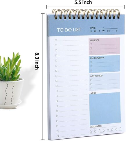 JIALILI To Do List Notepad، مفكرة مخططة يومية غير مؤرخة، 60 ورقة قابلة للتمزيق، 8.3 بوصة × 5.5 بوصة، قائمة مرجعية للعمل والتنظيم الشخصي تتضمن مجموعتين من ملصقات مخطط المهام in Kuwait