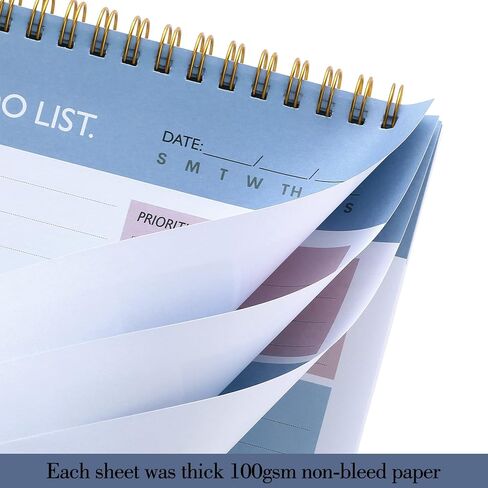 JIALILI To Do List Notepad، مفكرة مخططة يومية غير مؤرخة، 60 ورقة قابلة للتمزيق، 8.3 بوصة × 5.5 بوصة، قائمة مرجعية للعمل والتنظيم الشخصي تتضمن مجموعتين من ملصقات مخطط المهام in Kuwait