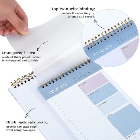 JIALILI To Do List Notepad، مفكرة مخططة يومية غير مؤرخة، 60 ورقة قابلة للتمزيق، 8.3 بوصة × 5.5 بوصة، قائمة مرجعية للعمل والتنظيم الشخصي تتضمن مجموعتين من ملصقات مخطط المهام in Kuwait