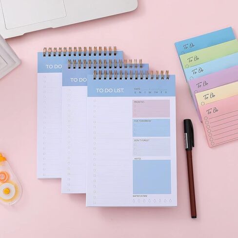 JIALILI To Do List Notepad، مفكرة مخططة يومية غير مؤرخة، 60 ورقة قابلة للتمزيق، 8.3 بوصة × 5.5 بوصة، قائمة مرجعية للعمل والتنظيم الشخصي تتضمن مجموعتين من ملصقات مخطط المهام in Kuwait