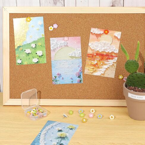 36pcs Flower Push Pins, Flower Thumb Tacks Cute Decorative Push Pins Colorful Floret Push Pin for CorkBoard Whiteboard Photo Wall Map Office Home in Saudi Arabia